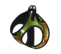 Green Frog Print Pet Vest Harnesses Leash Set Reflective Puppy Vest Dogs Walking Training Dog Harness