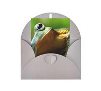 Green Frog Printing Vertical Blank Paper Holiday Greeting Thankful For You (Thinking Of You Card Birthday Card)