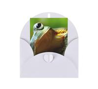 Green Frog Printing Vertical Blank Paper Holiday Greeting Thankful For You (Thinking Of You Card Birthday Card)