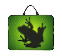 Green Frog Shadow Printed 14in Laptop Case Sleeve Bag â€“ Portable Handle & Zipper â€“ Ideal for Travel, Business & Office Use