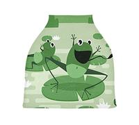 Green Frog Sing Baby Car Seat Cover Canopy Stretchy Nursing Covers Breathable Windproof Winter Scarf for Infant Breastfeeding Boys Girls