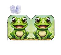 Green Frog Sun Shade - Folding Car Front Window Sunshade for Cars SUV Trucks,Max UV Blocking and Keep The Vehicle Cool