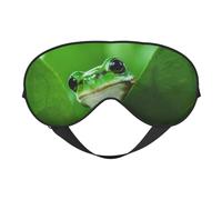 Green Frog The Leaves Double Sided Sleep Mask, Adjustable Blackout, Silk-Like Eye Mask for Sleeping,Travel, Soft, Breathable, Lightweight Comfortable Blindfold