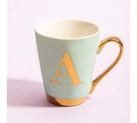 Green Frosted Deco A Letter Monogram Mug | Mimo