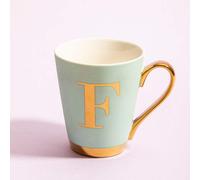 Green Frosted Deco F Letter Monogram Mug | Mimo