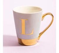 Green Frosted Deco L Letter Monogram Mug | Mimo