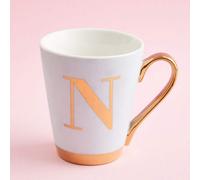 Green Frosted Deco N Letter Monogram Mug | Mimo