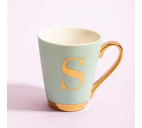Green Frosted Deco S Letter Monogram Mug | Mimo