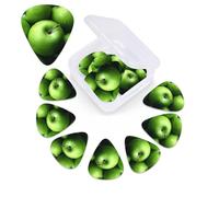 Green Fruit Print Guitar Picks 12 Pack with Custom Organizer Storage Box Guitar Accessories Ukulele for Acoustic Guitar Bass Guitar Day Gift