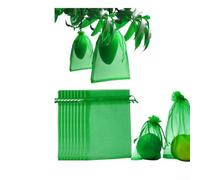 Green Fruit Protection Bags, Reused Again Garden Plant Fruit Protect Drawstring Net Bag Mesh Against Bird for Tomatoes Eggplants Grapes(10x12cm 50pcs)