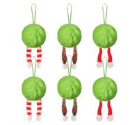 Green Furry Christmas Ball Ornaments for Xmas Tree Green Christmas Hanging Decorations Soft Faux Fur Pom Pom Ball Ornaments for Home Party Supplies Fireplace Mantel Wall