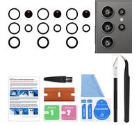 GREEN FUSION 3PCS Rear Camera Lens Glass Replacement Part Compatible with Galaxy S24 Ultra, with Tools & Instruction