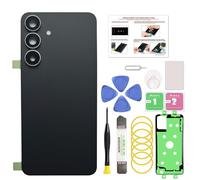 GREEN FUSION Compatible with Galaxy S25 FE Back Cover Replacement, S25 FE SM-S731U/U1/W/B Back Housing Door with Pre-Installed Camera Lens, Repair Tools & Instruction, JetBlack