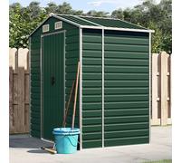 Green Galvanised Steel Garden Shed 191x130x198 cm Outdoor Tool Storage Unit Box