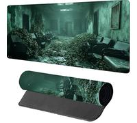 Green Gaming Mouse Mat 600x300x3mm, Mouse Pad Large Plant, Desk Mat with Stitched Edge, Mousepad with Non-Slip Rubber Base, Office Accessories, Keyboard Pad, for Gifts, PC, Gaming, Desk Office, Q-2009