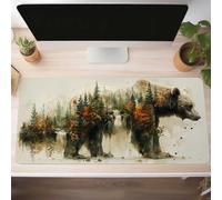 Green Gaming Mouse Mat Bear Large Mouse Pad 1600x800x3 mm XXL Mousepad Desk Mat Improved Precision and Speed Rubber Base for Stable Grip on Smooth Surfaces Table Pad PjY7293 A-Q