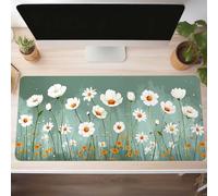 Green Gaming Mouse Mat Flower Large Mouse Pad 1400x600x3 mm XXL Mousepad Desk Mat Improved Precision and Speed Rubber Base for Stable Grip on Smooth Surfaces Table Pad PjY525 L-1