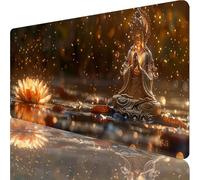 Green Gaming Mouse Pad 800x400x3mm, Zen Mouse Mat with Non-Slip Rubber Base, Extended Desk Mat Large with Stitched Edges, Waterproof Desk Pad for Gaming Accessories and Office Accessories X-7985