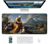 Green Gaming Mouse Pad, God Large Mouse Mat 800x300x3mm, Desk Pad with Stitched Edges, Keyboard Mat with Waterproof Non-Slip Rubber Base, Desk Accessories and PC Accessories, Gifts for Women U-8030