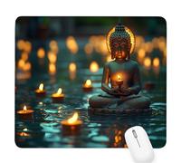 Green Gaming Mouse Pad,Zen Mouse Pad 260x210x3mm Mousepad Small Size Stitched Edge,Waterproof Non-Slip Rubber Base Mousemat Improves Accuracy and Speed,Desk Mat Laptop for Office Gaming and Home D-135