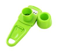 Green Garlic Press and Grinder, Stainless Steel Garlic Mincer, Chopper, and Crusher with Non-Slip Handle, Easy-Clean Kitchen Utensil Gadget for Garlic, Ginger, Nuts
