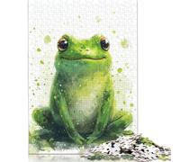 Green Gaze Frog Puzzle for Adults And Teenagers 500 Pieces Wood Puzzles for Adults& Teens Age 12 Years Up 500pcs (52x38cm)