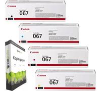 green gecko Original Toner Set - 067 Multipack - Compatible with Canon i-SENSYS LBP633cdw, LBP631cw, MF651cdw, MF651cw Bundle with 500 Sheets of A4 Copy Paper