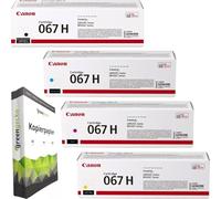 green gecko Original Toner Set - 067H XL Multipack - Compatible with Canon i-SENSYS LBP630 Series LBP631 Cw LBP633 Cdw MF650 Series MF651 Cw MF655 Cdw MF655 Cx MF657 Cdw with 500 Sheets A4 Copy Paper