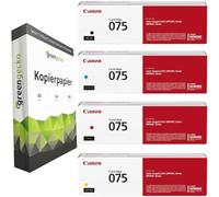 green gecko Original Toner Set - 075 Multipack (CMYK) - Compatible with Canon i-SENSYS LBP-640 LBP-646 CDW LBP-647CDW, MF 660 MF 664 cdw MF 667 cdw imageCLASS LB-646 CDW with 500 A4 Copier Sheets