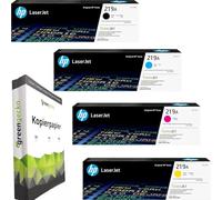 green gecko Original Toner Set - 219A Multipack (CMYK) - Compatible with HP Color Laserjet Pro 3202 MFP 3300 3302 with 500 Sheets A4 Copier Paper