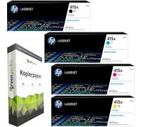 green gecko Original Toner Set - 415A Multipack (CMYK) - Compatible with HP Color LaserJet Pro MFP M 454 478 479 with 500 Sheets A4 Copier Paper