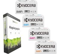 green gecko Original Toner Set TK-5450 Multipack (CMYK) - Compatible with Kyocera Ecosys MA2600cfx MA2600cwfx Plus PA2600cwx Plus MA2600cx MX2100cwx Including 500 Sheets A4 Copy Paper