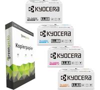 green gecko Original Toner Set TK-5480 Multipack (CMYK) - Compatible with Kyocera Ecosys MA2101cfx MA2101cwfx Plus PA2101cwx PA2101cx Plus Including 500 PA 2101 Series Sheets A4 Copy Paper