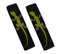 Green Gecko Silhouette Car Seat Belt Pad Strap Belts Covers Universal Auto Part Accessories 2PCS