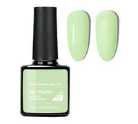 Green Gel Nail Polish, Fresh Light Green Gel Nail Varnish, Spring Summer Long Lasting Non Toxic UV/LED Soak off Gel Nail Polish for Women DIY Nail Art Manicure, 8ml
