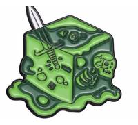 Green Gelatinous Cube Acidic Ooze Quest Sword Skeleton Dissolve Acid Dragon Fantasy Dungeon Game Classic 1.2" Enamel Pin