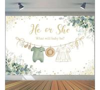 green gender revealing background banner his or her party wall decorationL