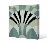 Green Geo Arches (Canvas Print) / 101 x 101 x 4cm Benjamin Tate Design Natural One Size