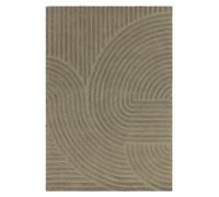 Green Geometric 10-14mm Pile Stain-Resistant Rug For Bedroom, Dining Room, Easy To Clean Wool Area Rug-200Cm X 290Cm