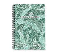 Green Geometric Leaves Diary 2026 A5 To Do List Notebook Planners Journals for Women Diary Journal for Teaching Assistant Week To View Monthly Year Planner with Dotted Line Note Page Slim