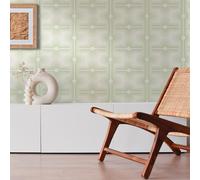 A.S. Création Retro 70's Panel Wallpaper Green/Cream Retro Chic 395331 8.50m x 0.53m Paste the Wall