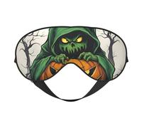 Green Ghost Horror Halloween Pumpkin 1 Print Comfortable Eye Mask Full Coverage Lightweight Men Women Outdoor Travel Relaxation