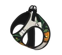 Green Ghost Horror Halloween Pumpkin 1 Print Step in Dog Harness and Leash Set,Adjustable Reflective Harness for Small Dogs Cats