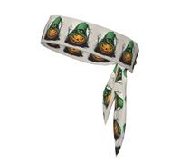 Green Ghost Horror Halloween Pumpkin 1 Print Tie Headband For Women Men,Ninja Headbands, Sweat Headband,For Athletic Yoga Running Gym.