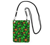 Green Ghost Horror Halloween Pumpkin A Large Capacity Crossbody Phone Case For Worry Free Travel