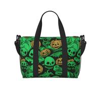 Green Ghost Horror Halloween Pumpkin Crossbody Travel Bag - Water-Resistant Carry-On Handbag, Large Capacity Gym Bag