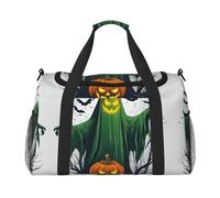 Green Ghost Horror Halloween Pumpkin Foldable Travel Duffel Bag Tote Carry On Luggage Bag For Weekend Getaways, For Spontaneous Trips, Black, One Size, Black, One Size
