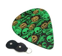 Green Ghost Horror Halloween Pumpkin Guitar Picks 6-Pack - Pick Set (0.46mm / 0.71mm / 0.96mm) Suitable For Guitar And Ukulele Playing
