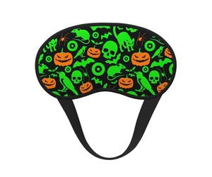 Green Ghost Horror Halloween Pumpkin Print Adjustable Eye Cover for Sleeping, Comfortable, Pressure-Free and Breathable Sleeping Masks