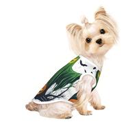 Green Ghost Horror Halloween Pumpkin Print Pet T-Shirt, Sleeveless Pullover Vest For Small Puppy Kitten Indoor Outdoor Wear
